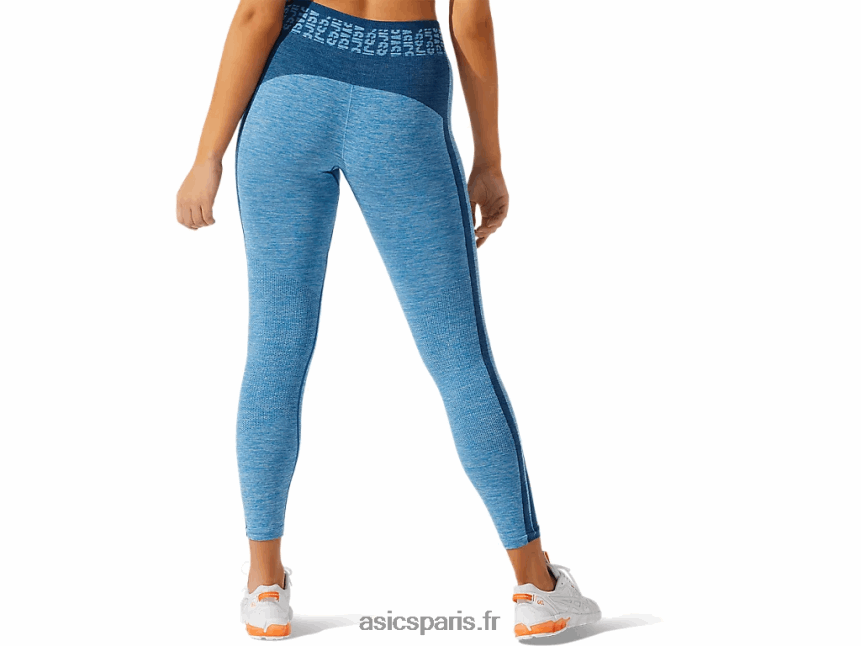 femmes Asics cropped logo collant sans coutures BXL8B23947 bleu reborn/bleu mako