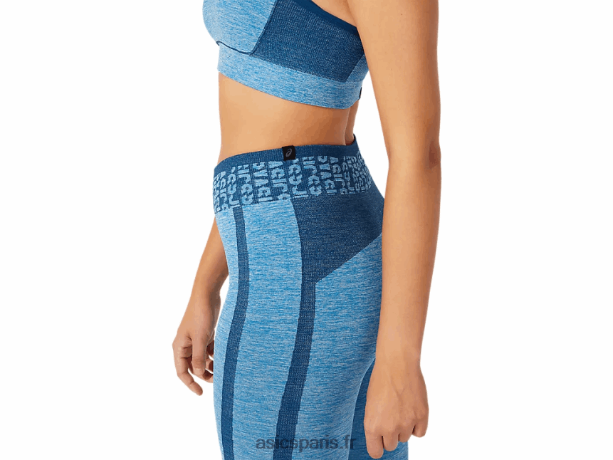 femmes Asics cropped logo collant sans coutures BXL8B23947 bleu reborn/bleu mako