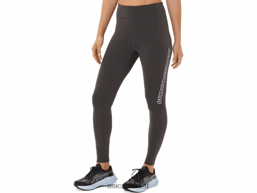 femmes Asics logo graphique serré BXL8B22946 gris obsidienne