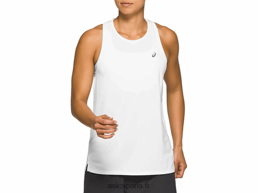 femmes Asics course sans manches BXL8B22830 blanc brillant