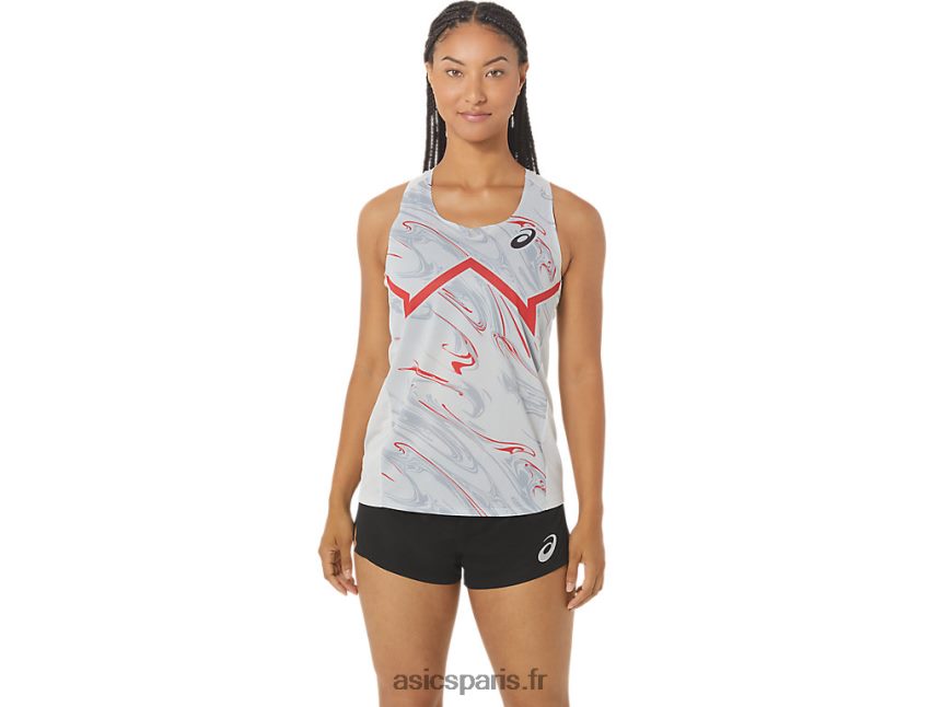 femmes Asics débardeur léger cj-line BXL8B22339 gris glacier/rouge électrique