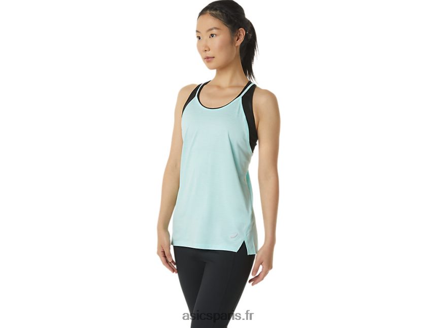 femmes Asics débardeur à lanières BXL8B23304 teinture spatiale bleu clair