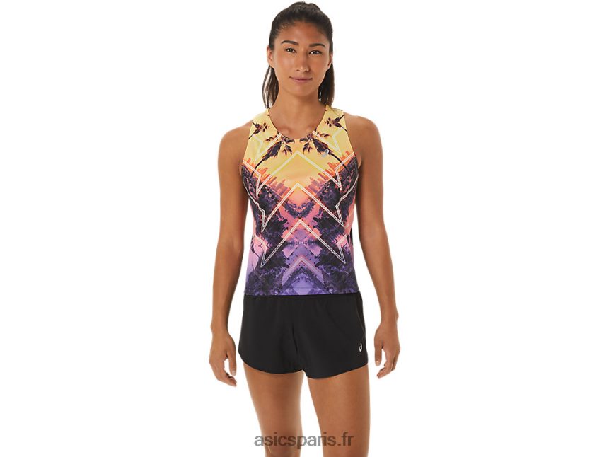 femmes Asics débardeur marathon BXL8B22316 orange clair/orange pop/améthyste
