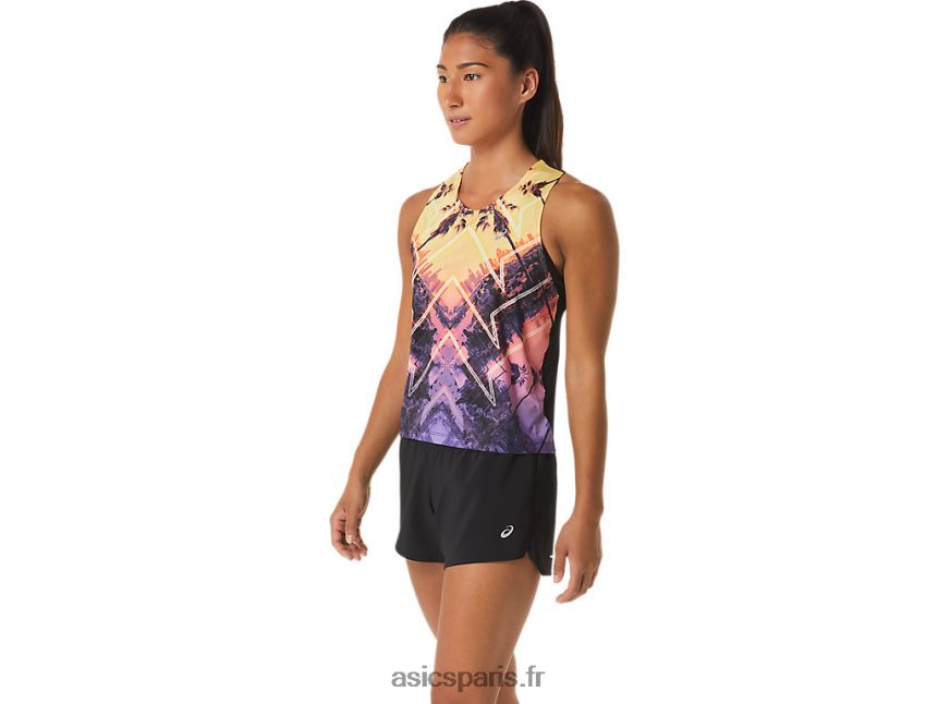 femmes Asics débardeur marathon BXL8B22316 orange clair/orange pop/améthyste