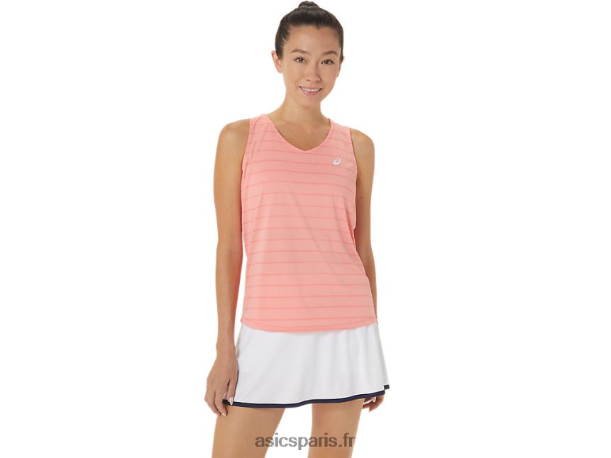 femmes Asics débardeur à rayures BXL8B22507 goyave