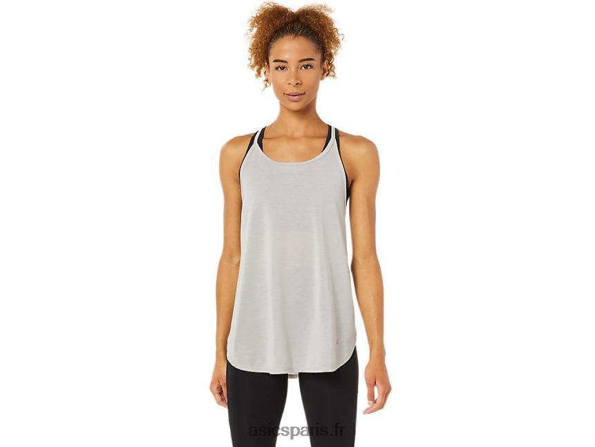 femmes Asics haut sans manches fendu BXL8B23365 gris huître