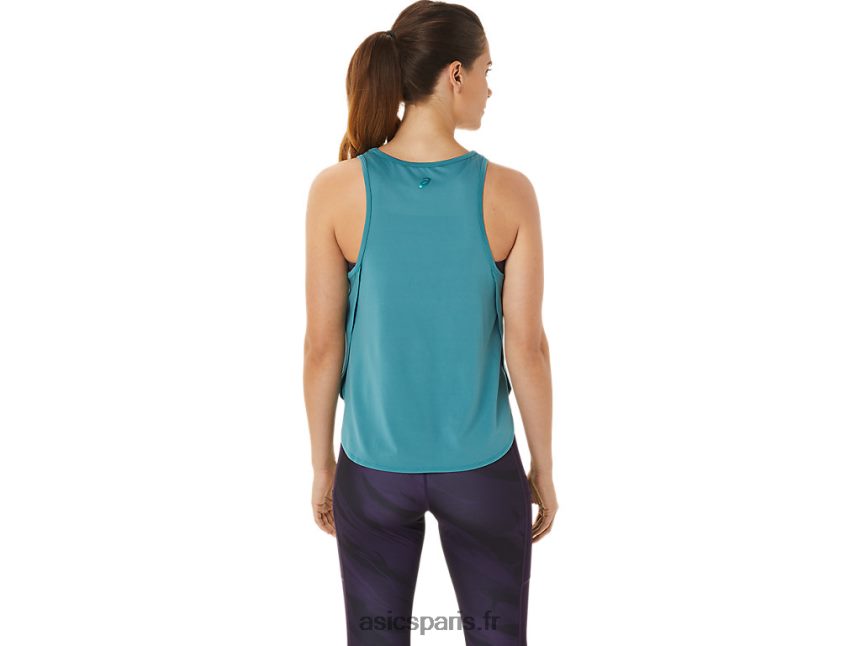 femmes Asics haut sans manches à fentes latérales BXL8B22938 pin brumeux