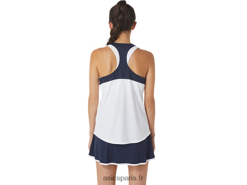 femmes Asics réservoir de cour BXL8B22566 blanc brillant/minuit