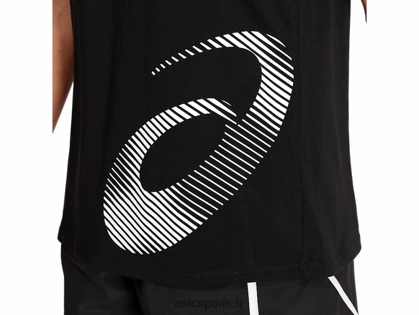 femmes Asics réservoir graphique de base BXL8B24074 performance noir