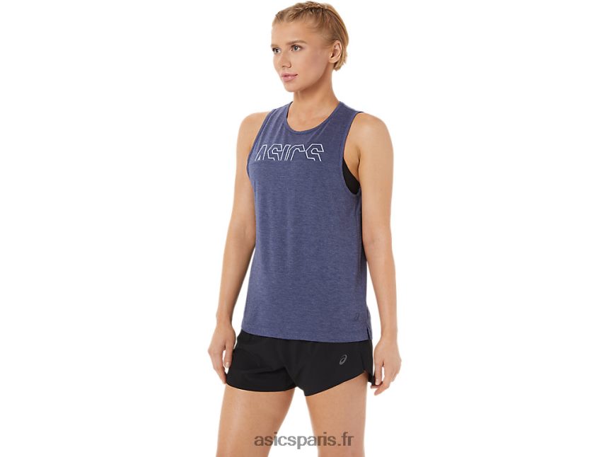 femmes Asics réservoir musculaire BXL8B23786 bruyère caban/glace fraîche