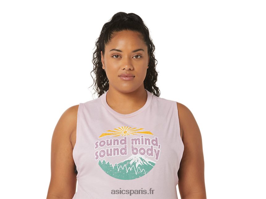 femmes Asics réservoir musculaire de montagne BXL8B22842 à peine rose