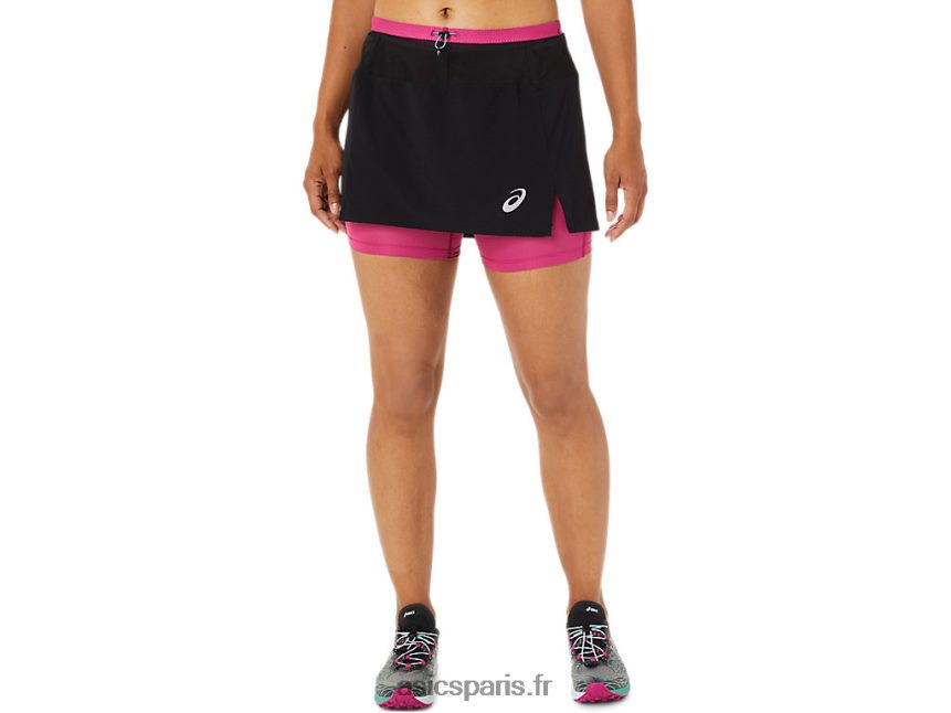 femmes Asics jupe-short fujitrail BXL8B23507 performance noir/fuchsia rouge