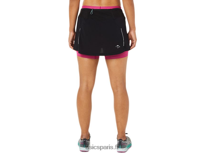 femmes Asics jupe-short fujitrail BXL8B23507 performance noir/fuchsia rouge