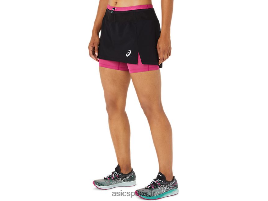 femmes Asics jupe-short fujitrail BXL8B23507 performance noir/fuchsia rouge