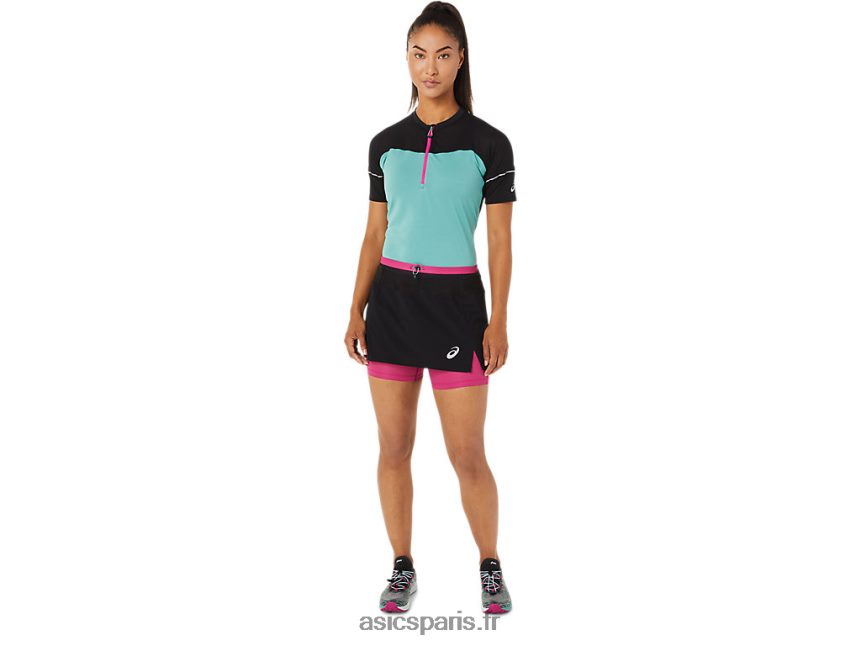 femmes Asics jupe-short fujitrail BXL8B23507 performance noir/fuchsia rouge