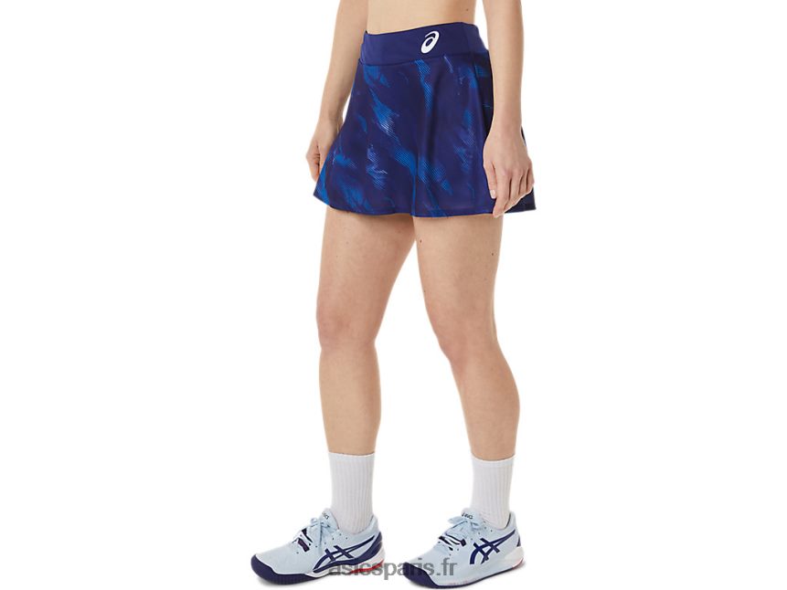 femmes Asics jupe-short graphique assortie BXL8B23064 bleu de plongée