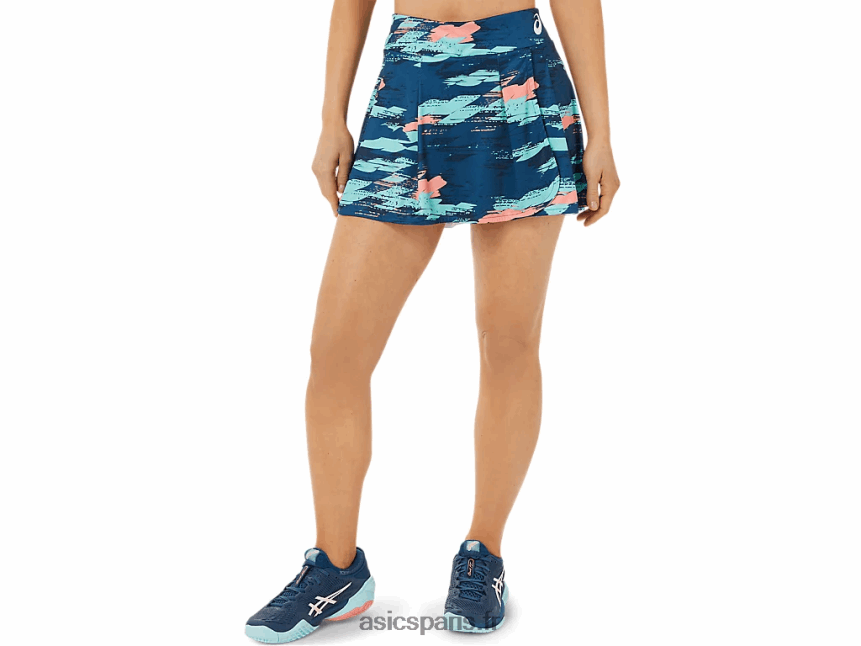 femmes Asics jupe-short graphique assortie BXL8B23503 indigo clair