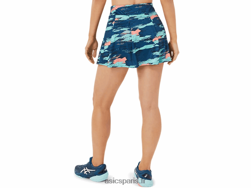 femmes Asics jupe-short graphique assortie BXL8B23503 indigo clair