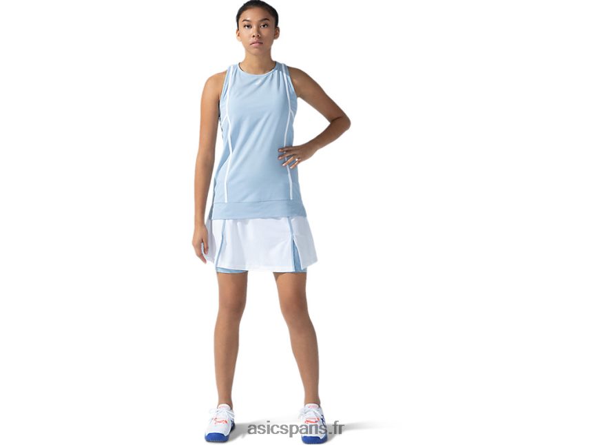 femmes Asics nouvelle jupe forte 92 BXL8B23824 blanc brillant/imprimé brume