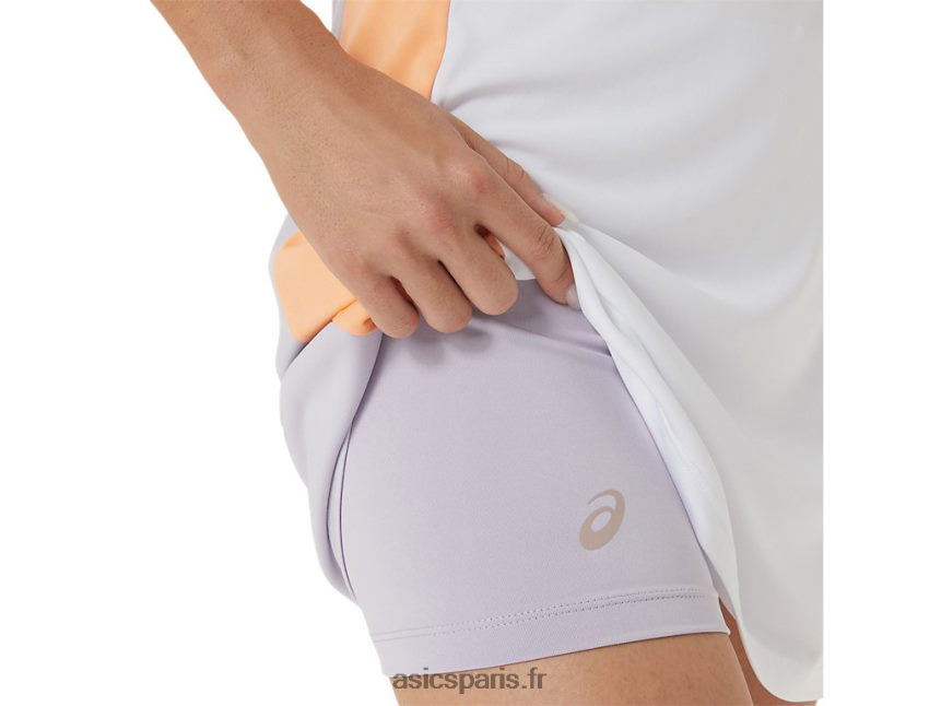 femmes Asics robe graphique court BXL8B22451 blanc brillant/violet crépusculaire