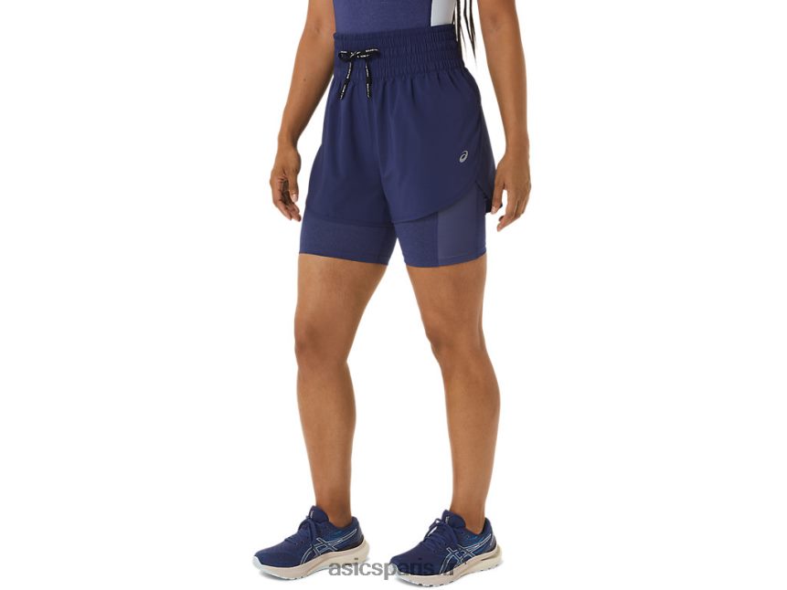 femmes Asics Nagino 4 pouces court BXL8B22248 Bleu indigo