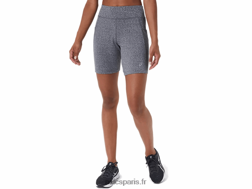 femmes Asics Short en tricot de 7 po BXL8B24137 gris moyen chiné