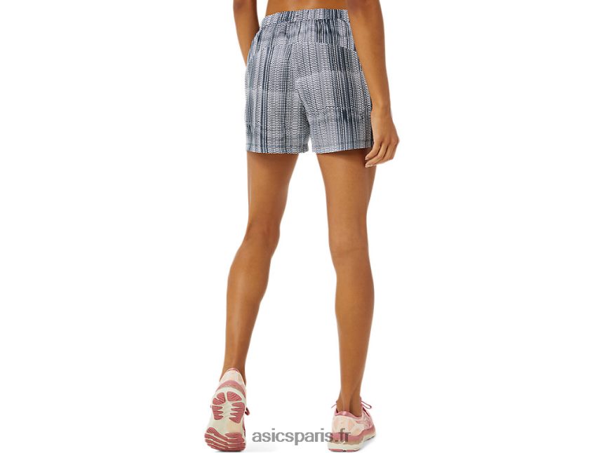 femmes Asics Short graphique 3 pouces prêt à l\'emploi BXL8B23474 imprimé bleu français/rose pâle