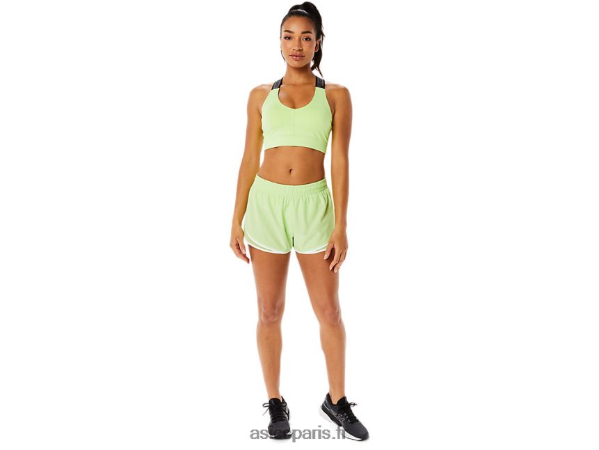 femmes Asics pr lyte 2,5 pouces court BXL8B23294 vert citron/blanc brillant