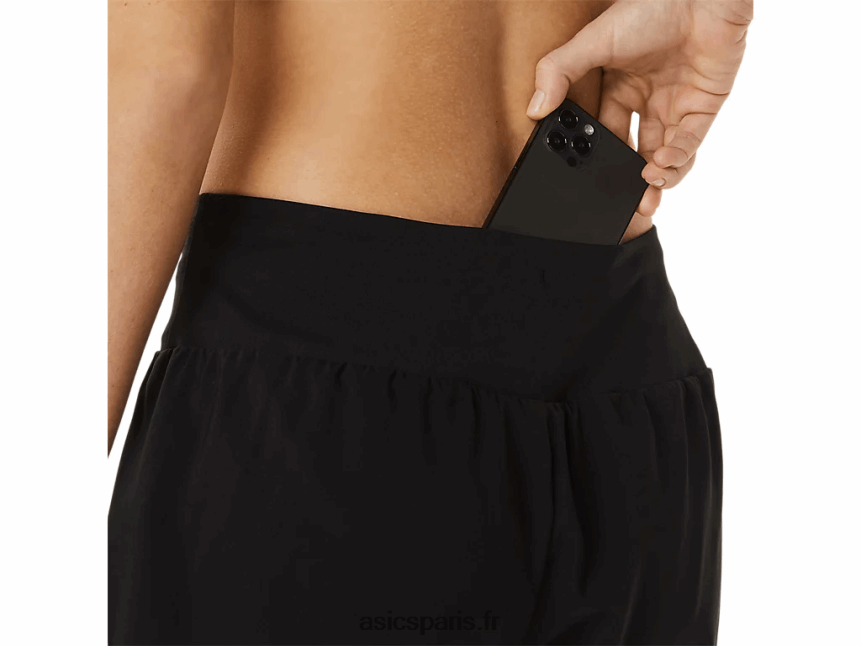 femmes Asics route 2-n-1 5.5po court BXL8B23002 performance noir