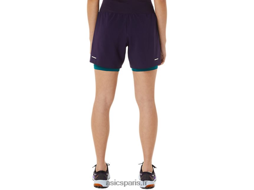 femmes Asics route 2-n-1 5.5po court BXL8B23025 ombre nocturne/pin velours
