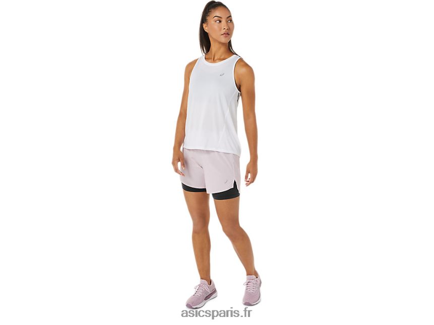 femmes Asics route 2-n-1 5.5po court BXL8B23487 à peine rose/noir performance