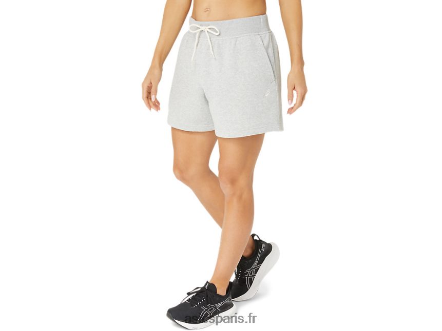 femmes Asics short polaire sunday sana BXL8B22151 gris clair chiné