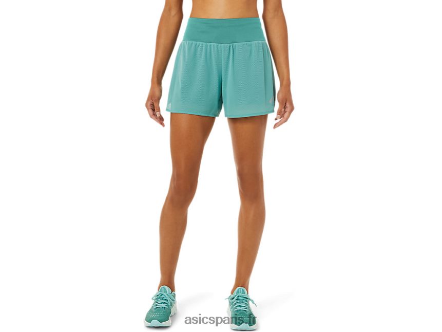 femmes Asics ventiler 2-n-1 3.5in court BXL8B23253 sauge/noir performance