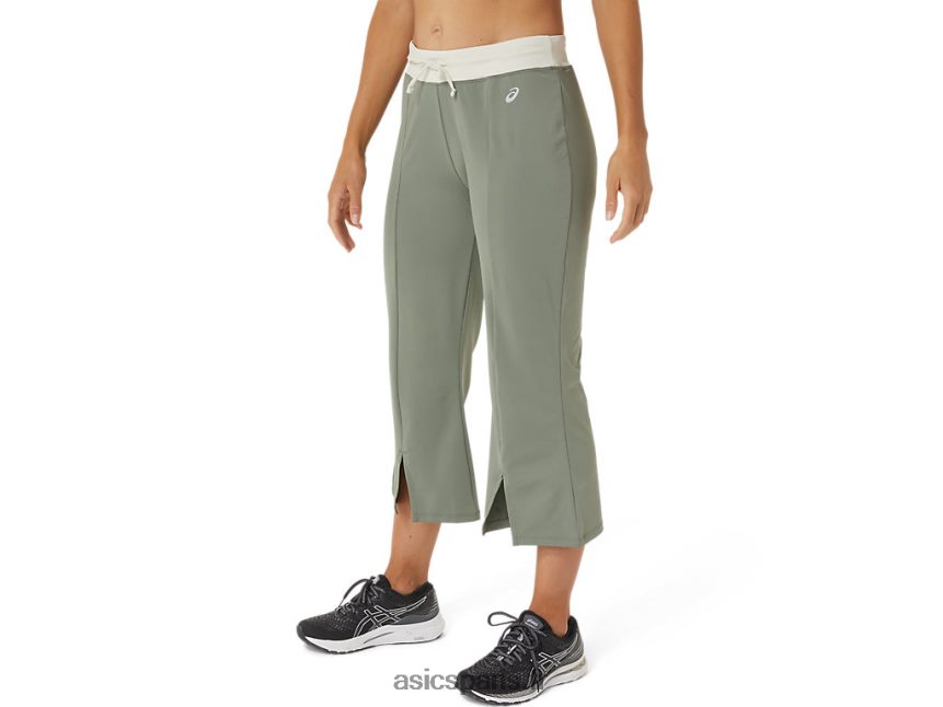 femmes Asics w pantalon évasé réutilisé BXL8B22740 vert lichen/bouleau