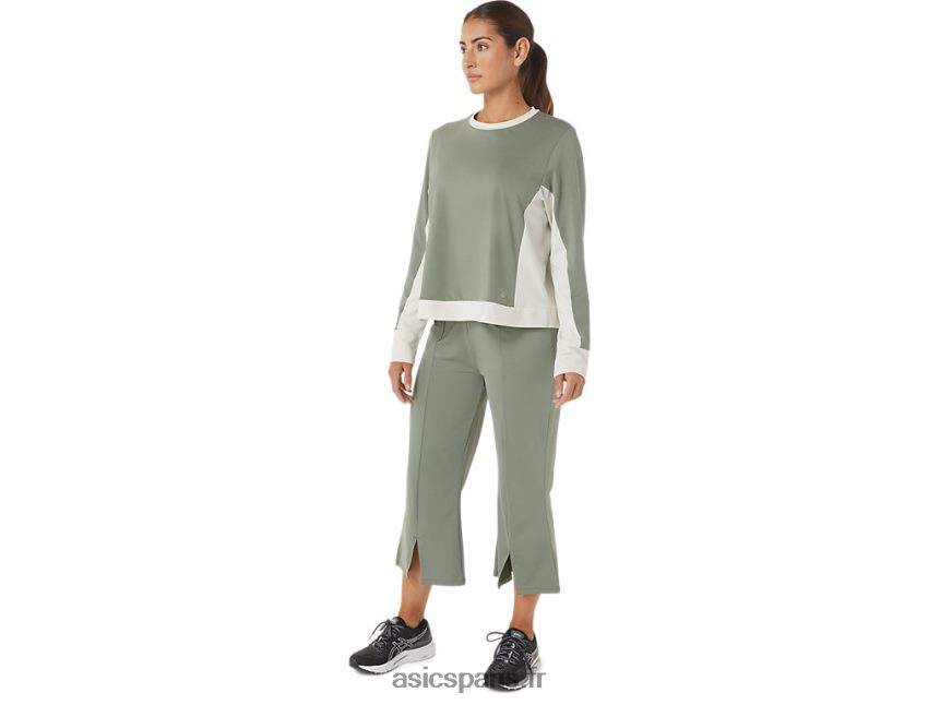 femmes Asics w pantalon évasé réutilisé BXL8B22740 vert lichen/bouleau