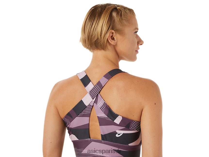 femmes Asics nouveau soutien-gorge imprimé strong 92 BXL8B23337 imprimé à peine rose