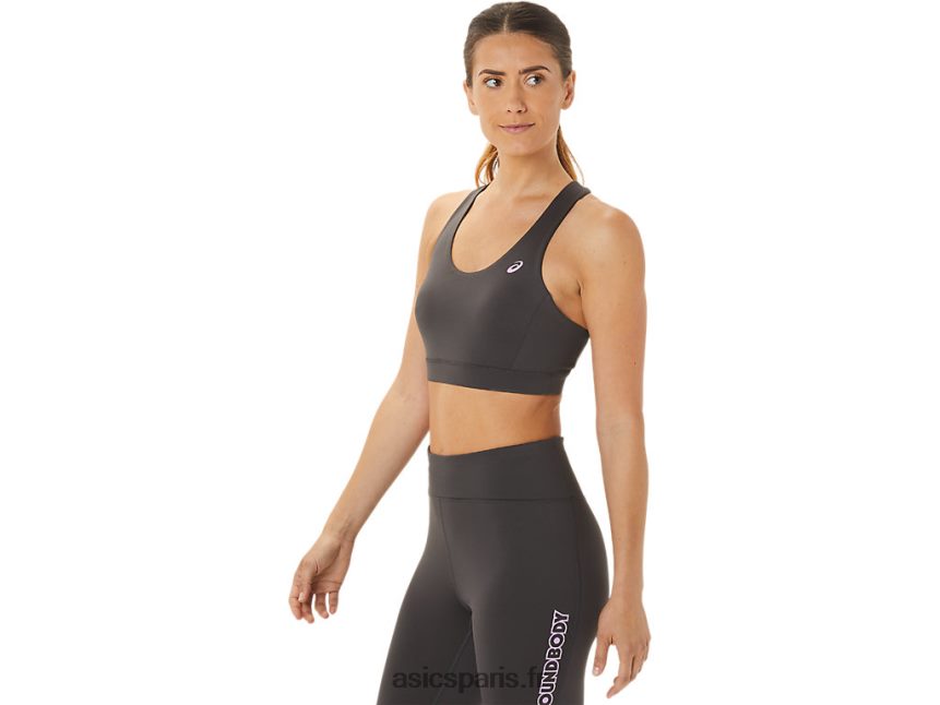 femmes Asics soutien-gorge à bretelles croisées dans le dos BXL8B22956 gris obsidienne
