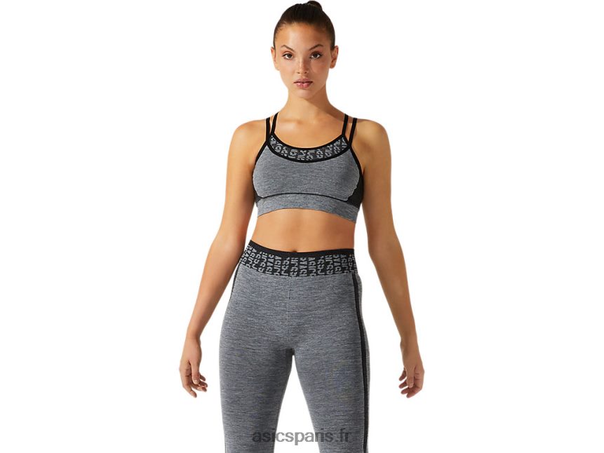 femmes Asics soutien-gorge crop à logo BXL8B23928 performance noir/gris graphite