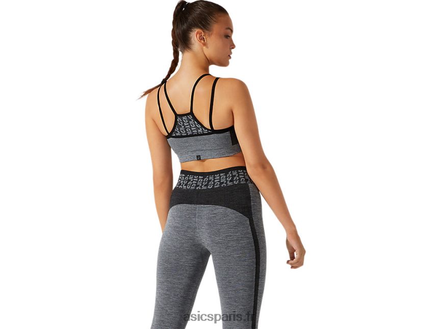 femmes Asics soutien-gorge crop à logo BXL8B23928 performance noir/gris graphite