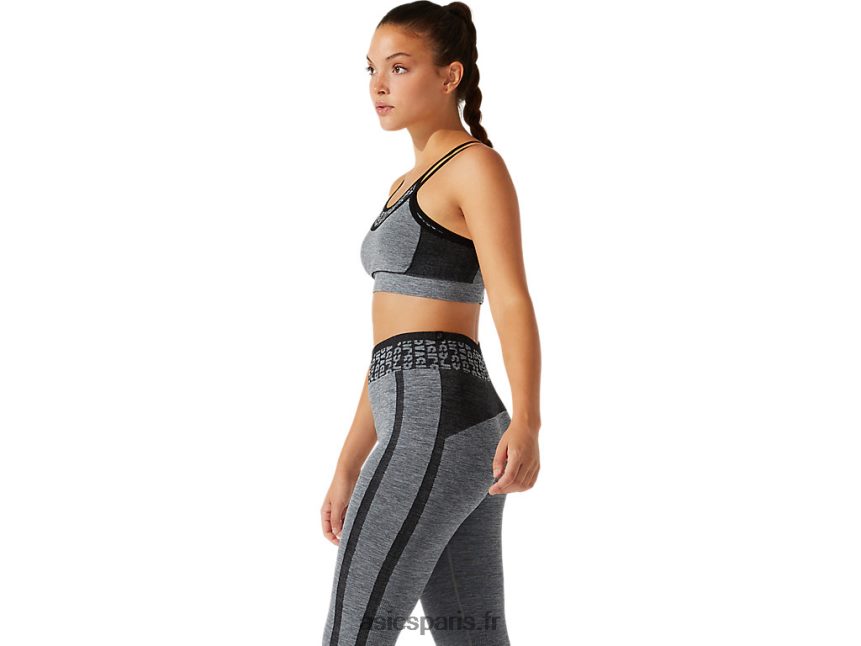 femmes Asics soutien-gorge crop à logo BXL8B23928 performance noir/gris graphite