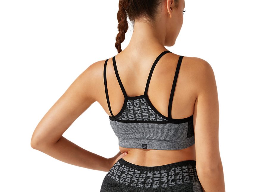 femmes Asics soutien-gorge crop à logo BXL8B23928 performance noir/gris graphite