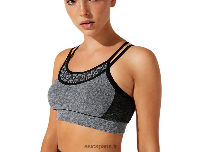 femmes Asics soutien-gorge crop à logo BXL8B23928 performance noir/gris graphite