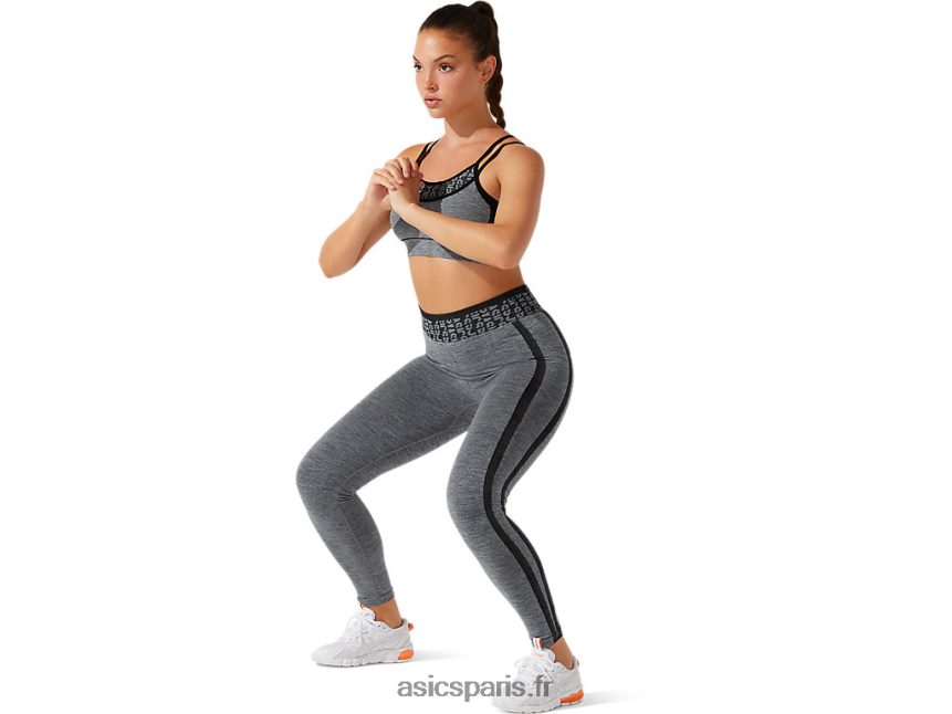 femmes Asics soutien-gorge crop à logo BXL8B23928 performance noir/gris graphite