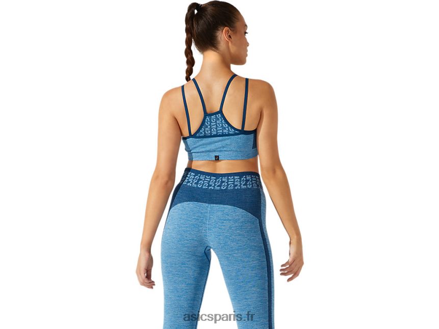 femmes Asics soutien-gorge crop à logo BXL8B23941 bleu reborn/bleu mako