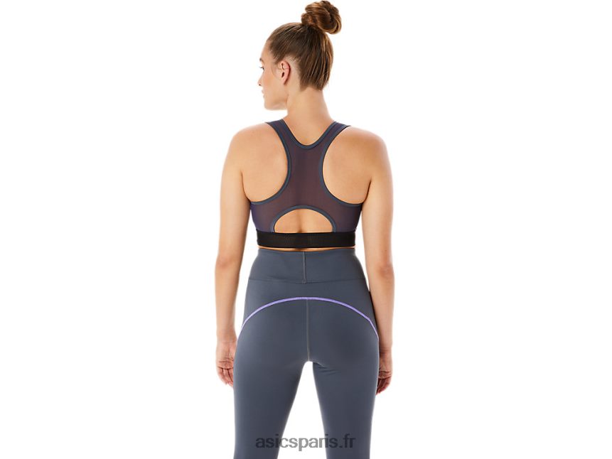 femmes Asics soutien-gorge d\'entraînement à empiècement en mesh BXL8B22289 transporteur gris