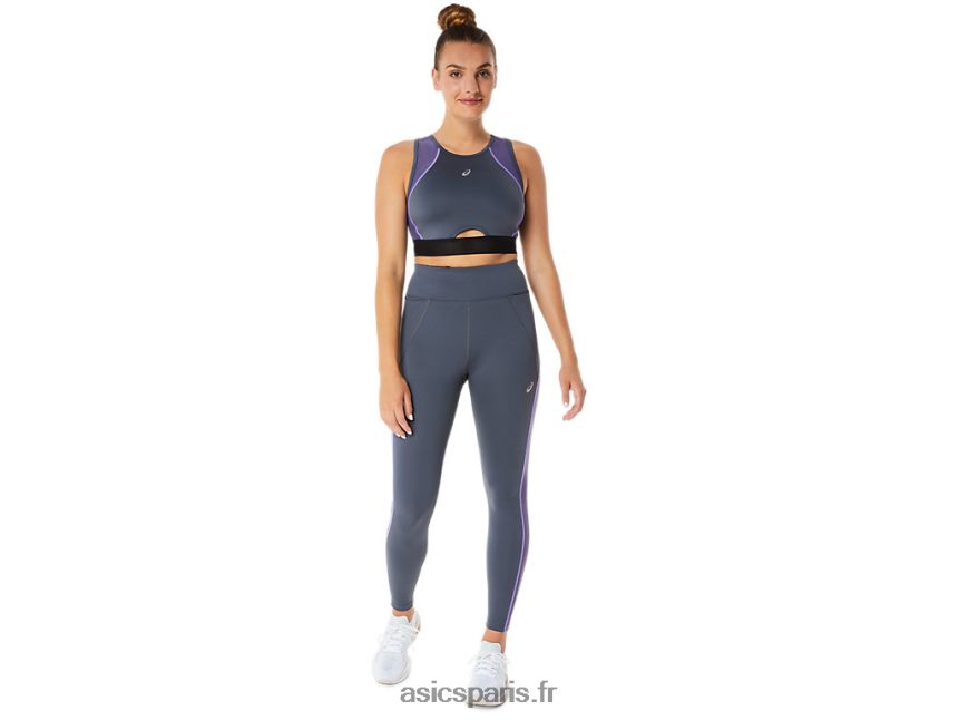 femmes Asics soutien-gorge d\'entraînement à empiècement en mesh BXL8B22289 transporteur gris