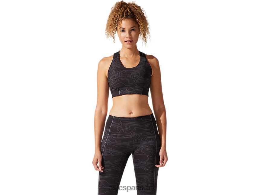 femmes Asics soutien-gorge graphique passepoilé BXL8B24022 performance noir/porteur gris