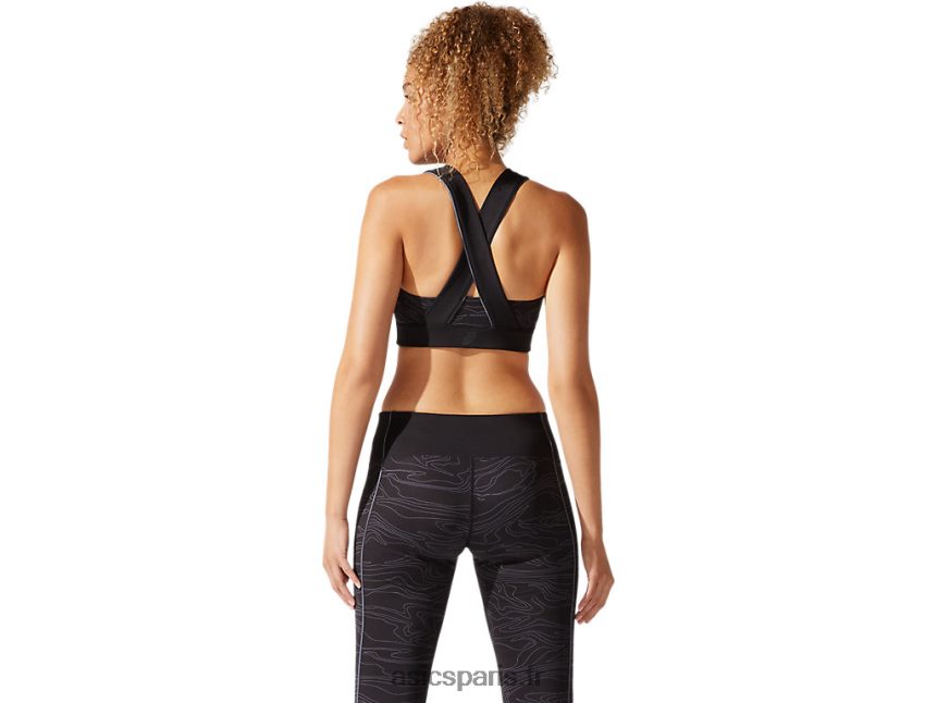 femmes Asics soutien-gorge graphique passepoilé BXL8B24022 performance noir/porteur gris
