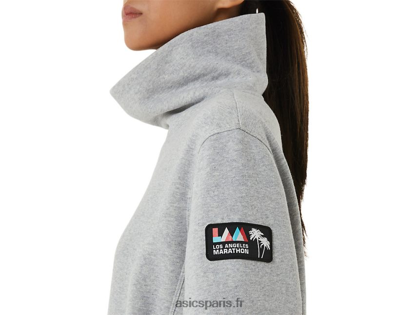 femmes Asics dimanche polaire capot lam BXL8B23308 gris clair chiné