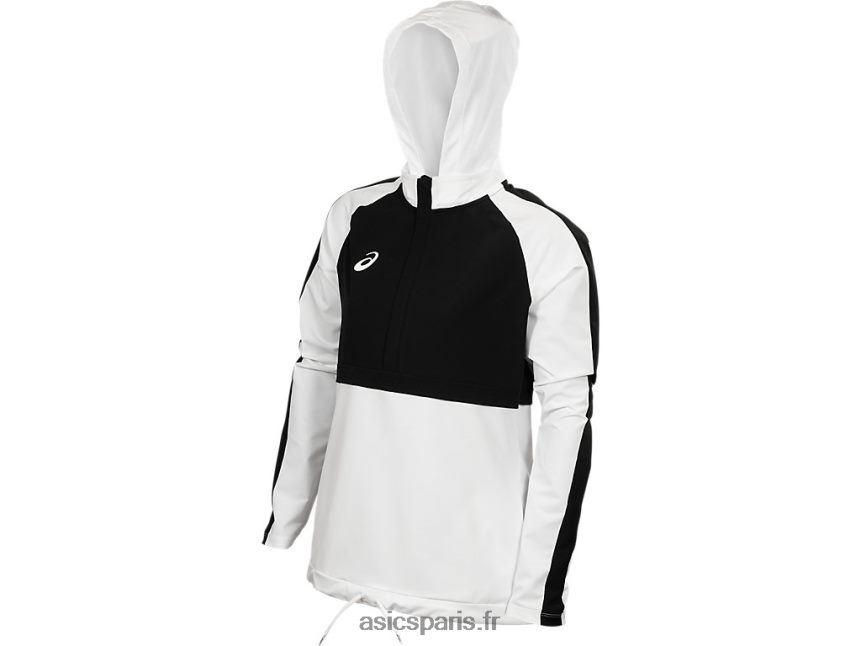 femmes Asics haut de survêtement tissé stretch BXL8B24086 blanc d'équipe/noir d'équipe